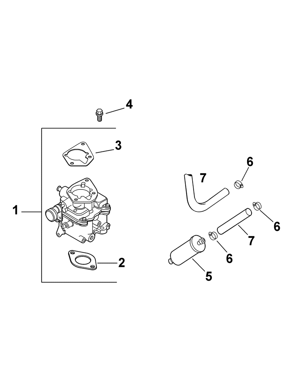 Kohler Fuel System Diagram and Parts List for 467 4X4-1B027G-1B028G-37ACD710-After Cub Cadet Lawn Tractor Accessories